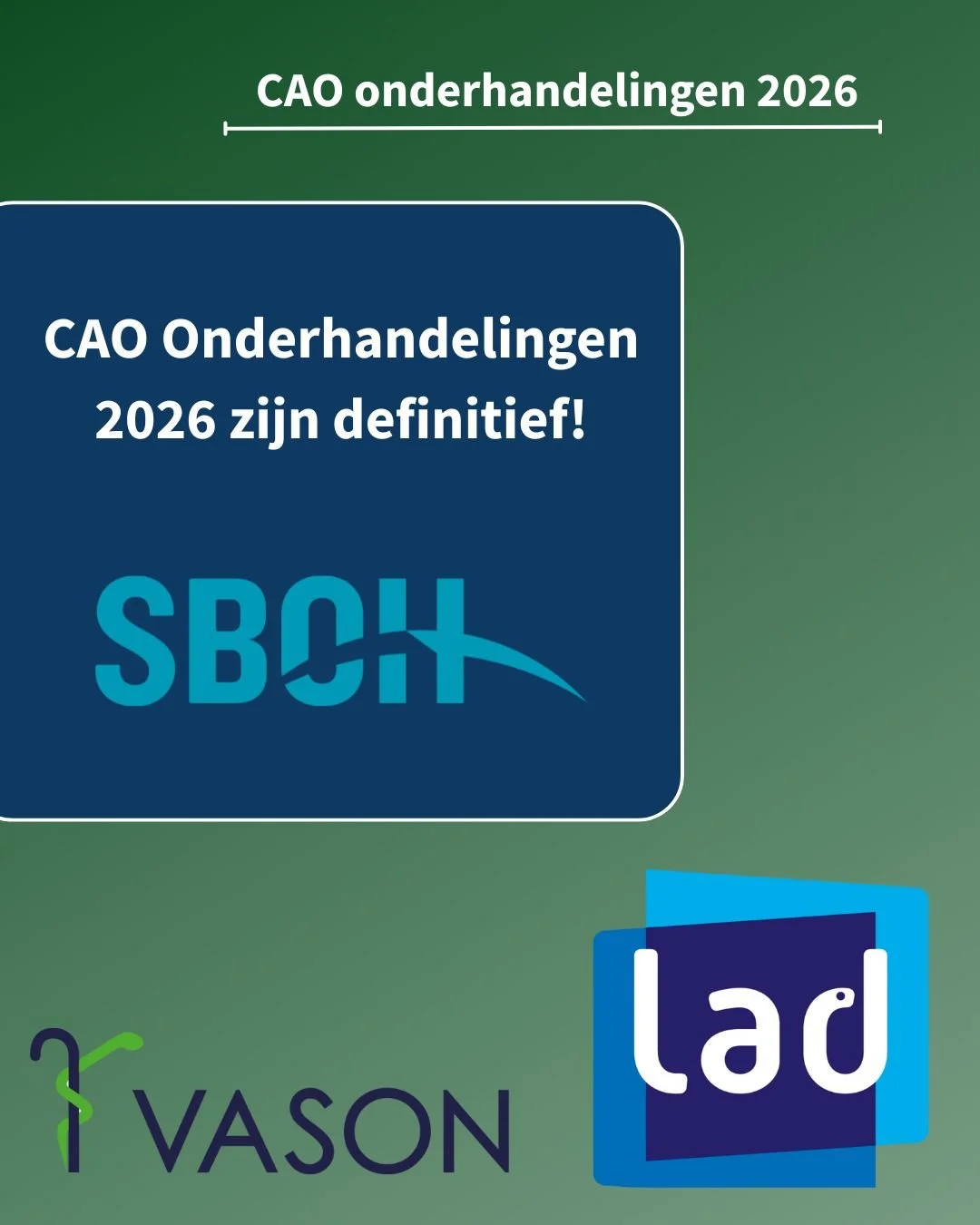 Nieuwe CAO SBOH is een feit!