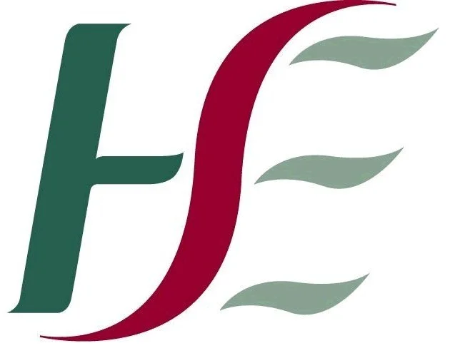 A logo with green, red, and gray elements, featuring stylized leaves.