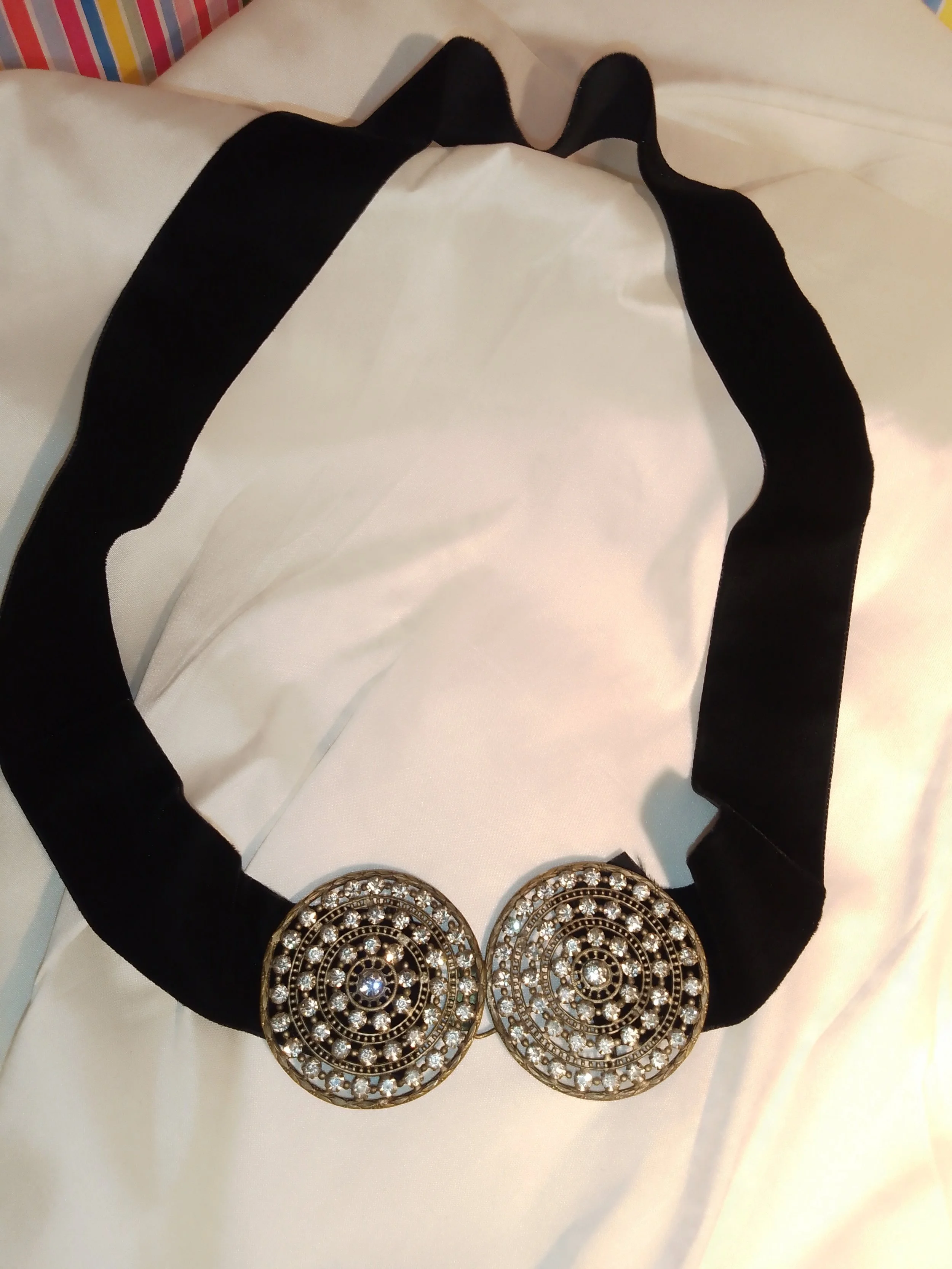 1920s Art Deco Diamante Belt Buckle.