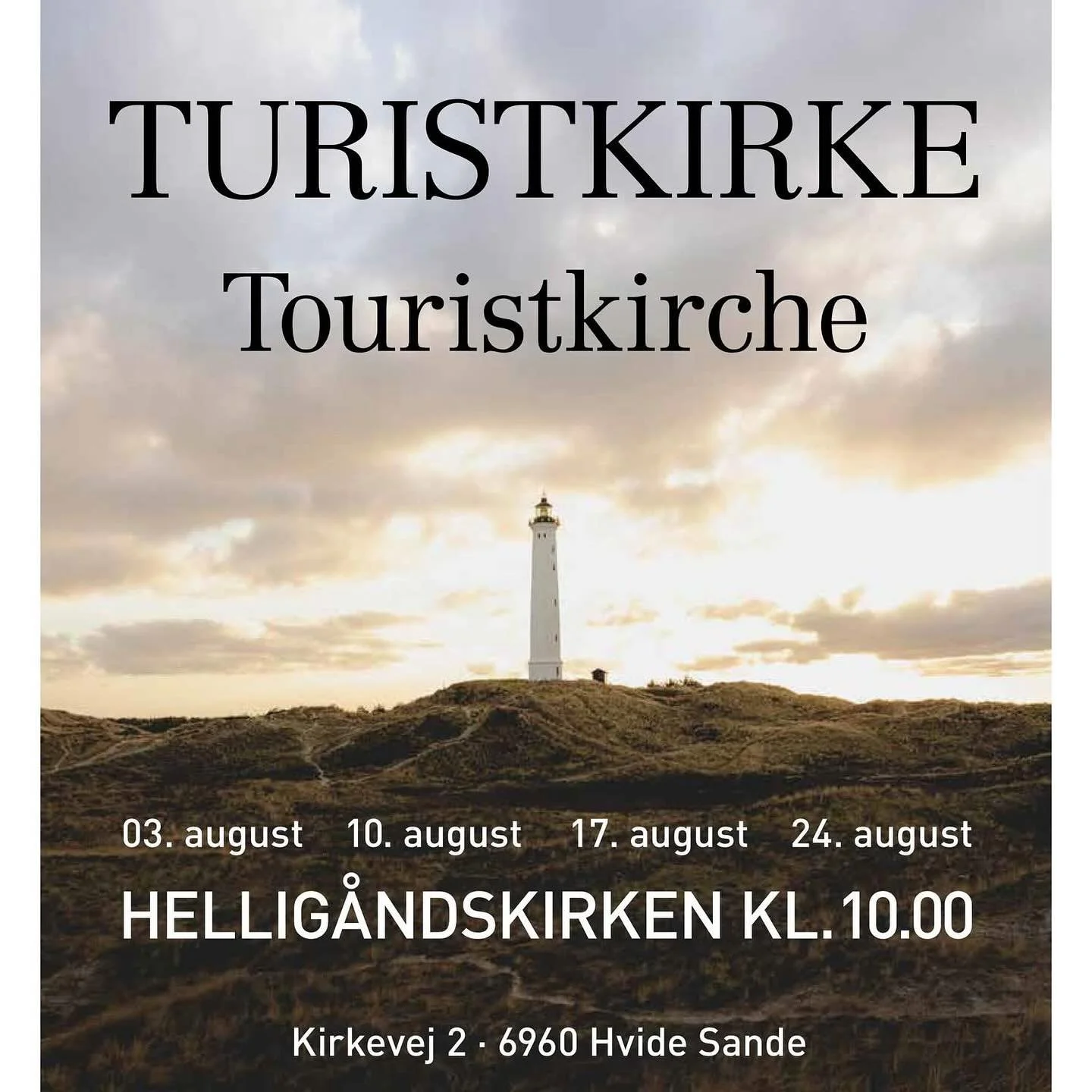 Det er 9 &aring;r siden @ingeborghojlunddania  sidst g&aelig;stede Hvide Sande Kirke til turistgudstjeneste sammen med mig. Nu p&aring; s&oslash;ndag sker det igen, og jeg t&oslash;r godt love at det bliver stemningsfuldt 🌼
Ingeborg er min sk&oslash