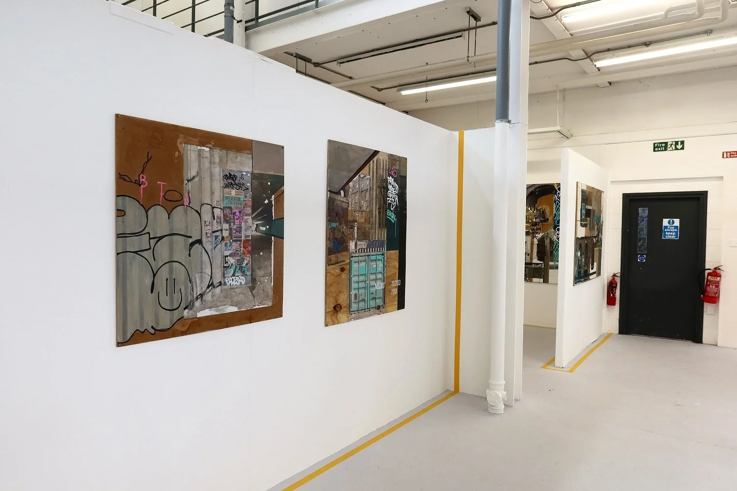 Using mixed media techniques such as photo transfers, I have created pieces that map emotional landscapes and memories, highlighting the dynamic and multifaceted nature of urban experiences. Paired with the use of found materials such as the boards u