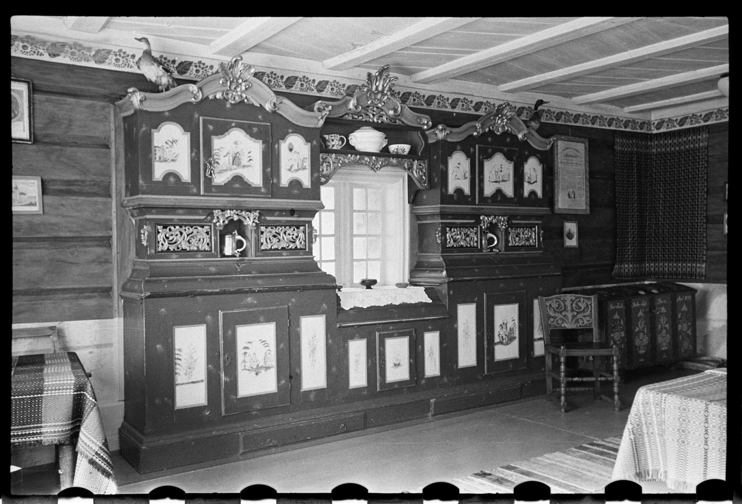 Interiør fra Tofte gård. Halvor Vreim 1938