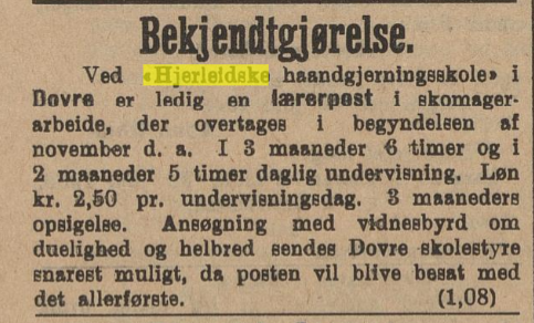 Norsk kungjørelsestidende 03.09.1908 Skomakerlærer .png