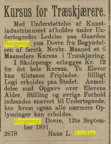 Berseng Opplandenes avis 1891 .png