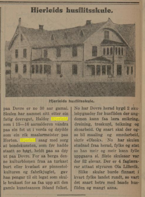 Hjerleids husflidskole Nasjonen 28.08.1919 .png