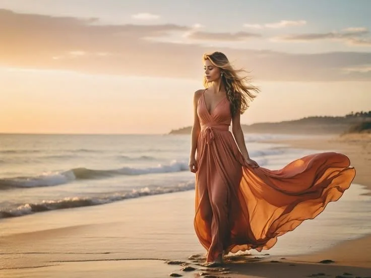 Client-proposed orange dress.