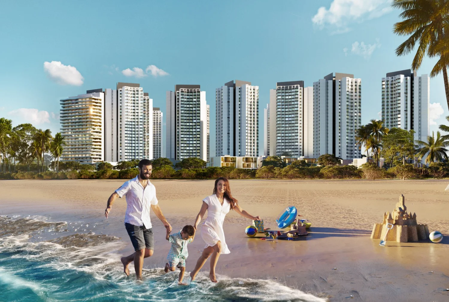 Client-supplied project render of a beachfront development.