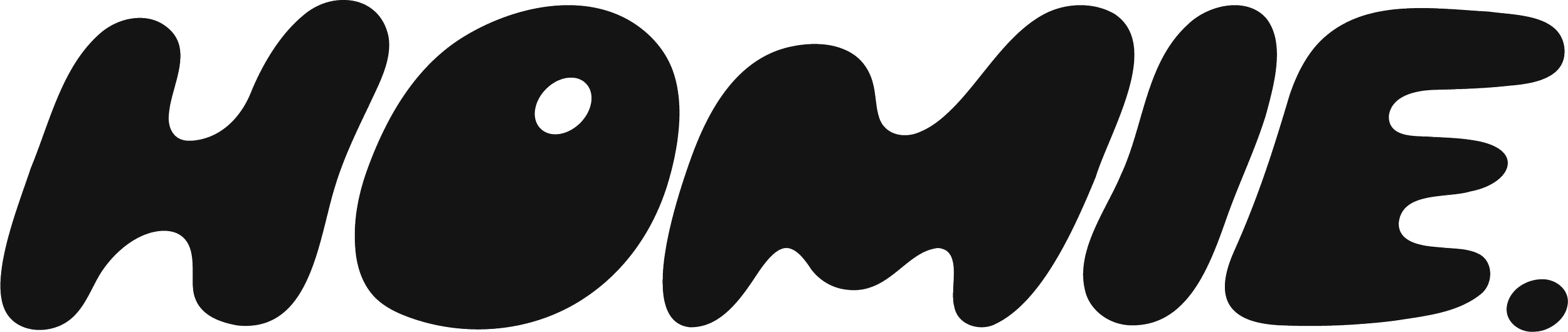 Black text spelling out the word "HOMIE" in a bubbly, playful font against a transparent background.