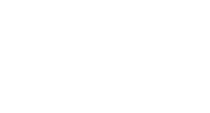 Hood College logo in black and white.
