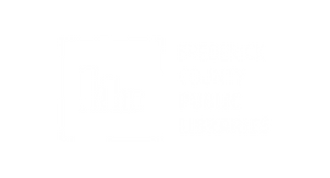 Logo of Frederick County Public Libraries with stylized books and text