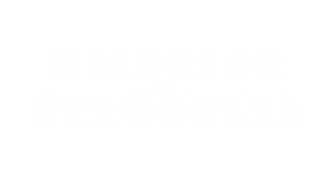 Text that reads 'HEIDRICK STRUGGLES' on a black background
