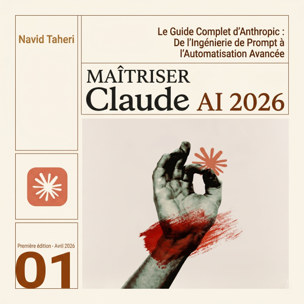 Couverture du livre « Maîtriser Claude AI 2026 » de Navid Taheri, guide complet en français sur l'IA d'Anthropic