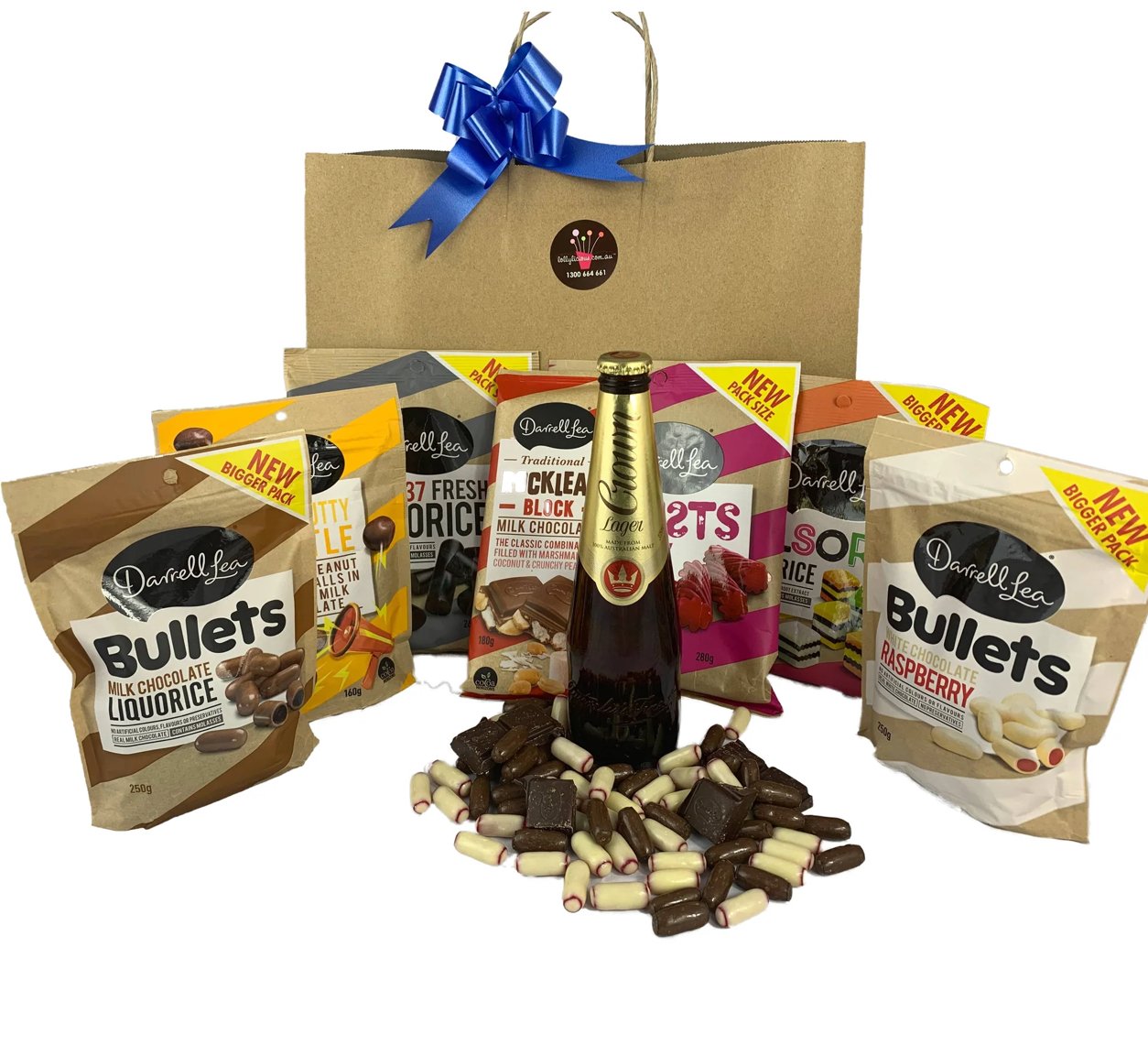 Darrell lea mixed gift bag with alcohol option