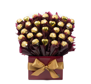 Ferrero Rocher Chocolate Hamper with Foiled covered hearts
