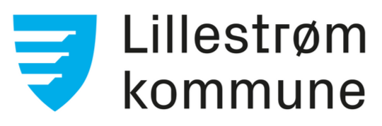 Logo for Lillestrøm kommune med blå skjold og hvite linjer