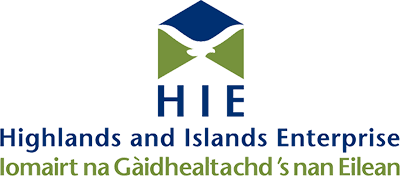 Logo for Highlands and Islands Enterprise med et fjell og en flyvende havørn.