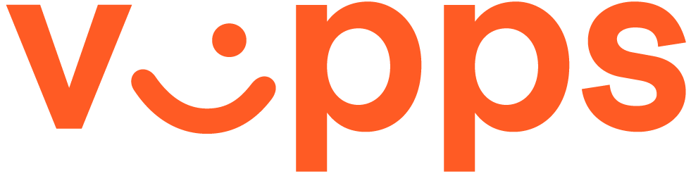 Logo for Vipps med en smiley som er del av bokstaven i logoen