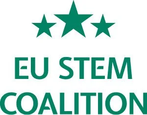 Tre grønne stjerner over teksten 'EU STEM COALITION'
