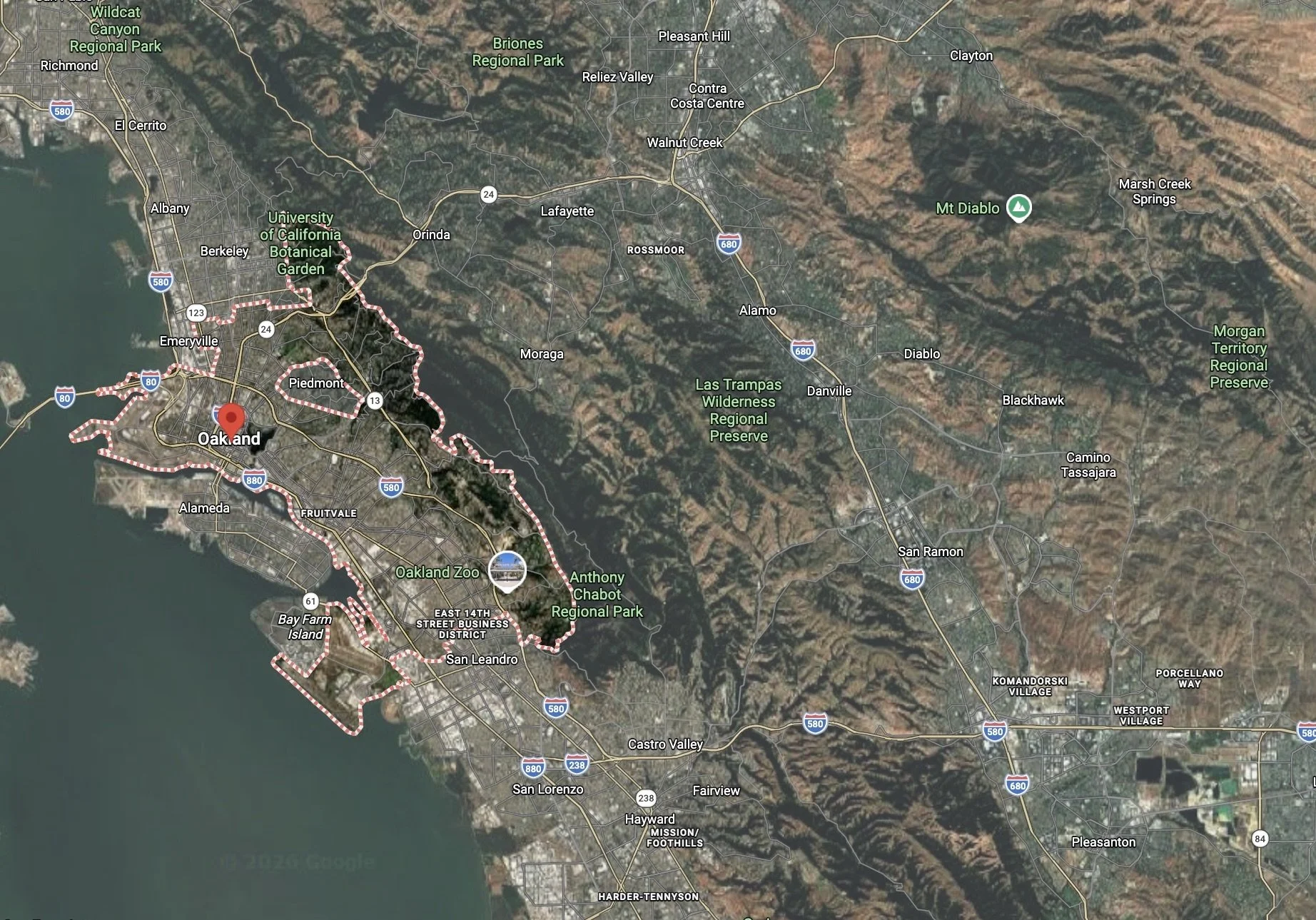 Map of Oakland, CA