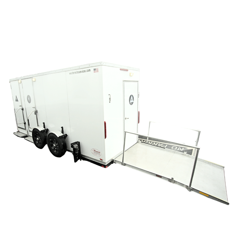 3 stall ADA portable restroom trailer