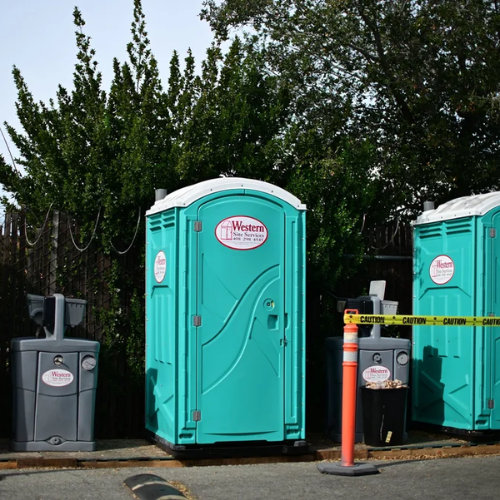 Double hand washing station rental with portable restrooms