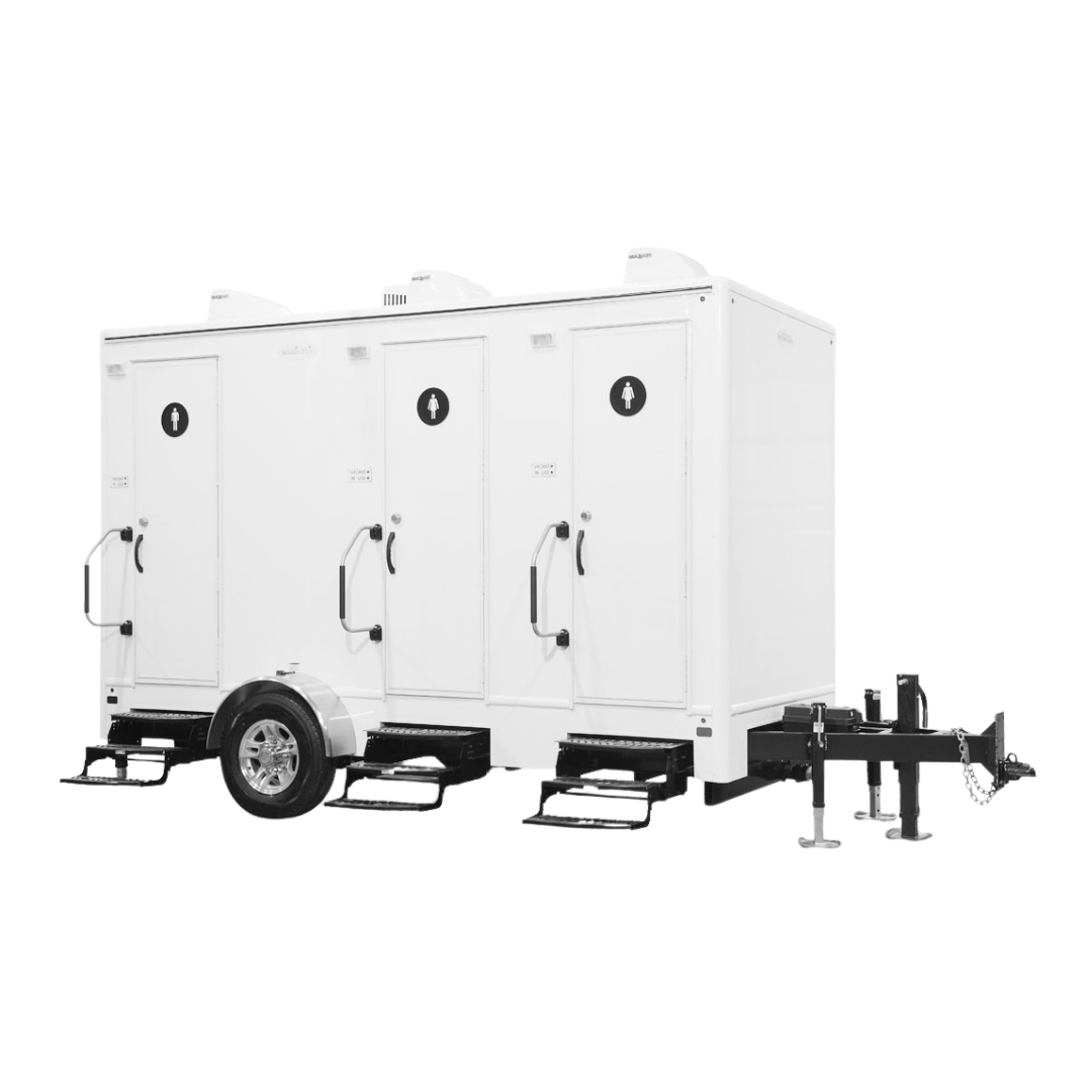 3 stall portable luxury restroom trailer