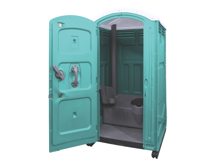 Interior view of standard porta potty
