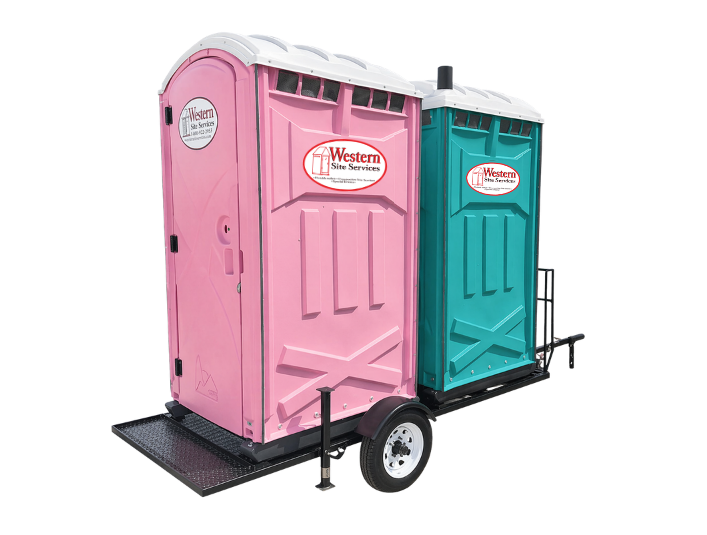 double porta potty on wheels