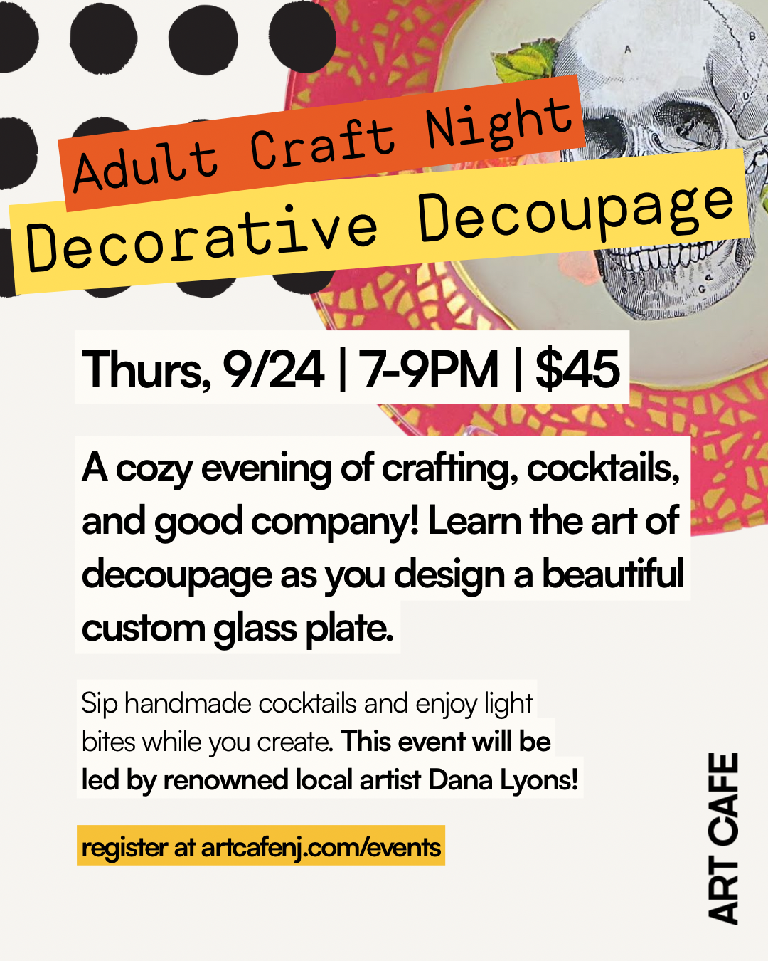 Adult Craft Night 9/24 Decorative Decoupage
