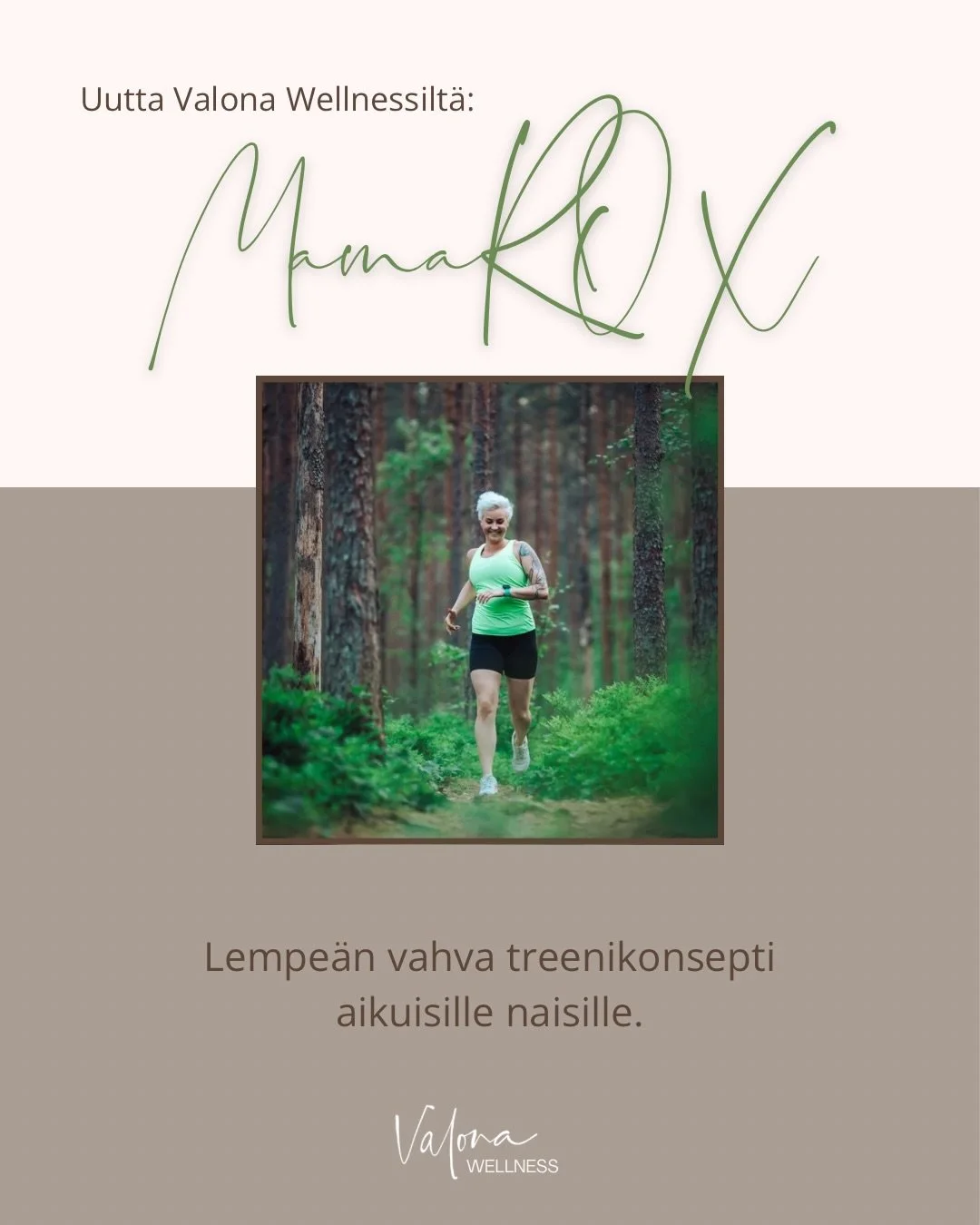 Tervetuloa uuden &auml;&auml;relle.

MamaROX on syntynyt ruuhkavuosien rytmiin:
toiminnallinen, turvallinen ja vahvistava treeni, joka antaa enemm&auml;n kuin vie.

Sama konsepti, kaksi erilaista kokemusta.

Tule mukaan jo ensi viikolla, kun s&auml;&