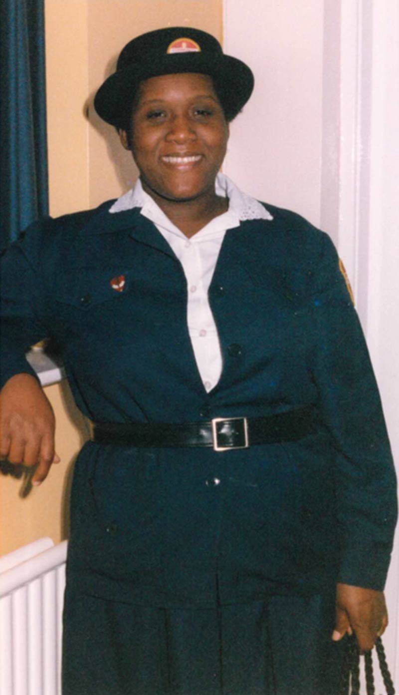 Nerissa Harvey pictured as a young woman in uniform — part of the Walsall Windrush Sisters archive honouring the contributions of Caribbean women to Britain's workforce and Windrush generation history.