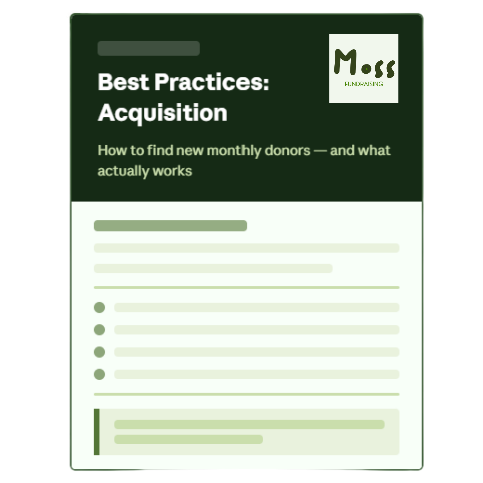 A guide on best practices for acquisition fundraising with a focus on finding new monthly donors and what works.