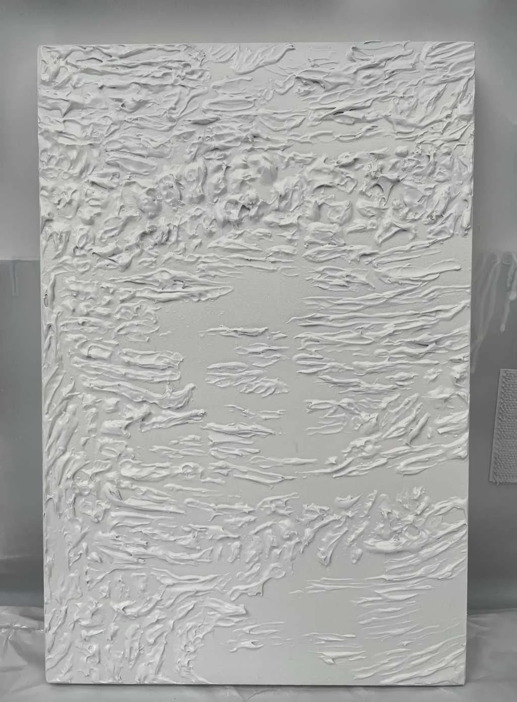 Sortie du moule. 
Plâtre avant peinture.