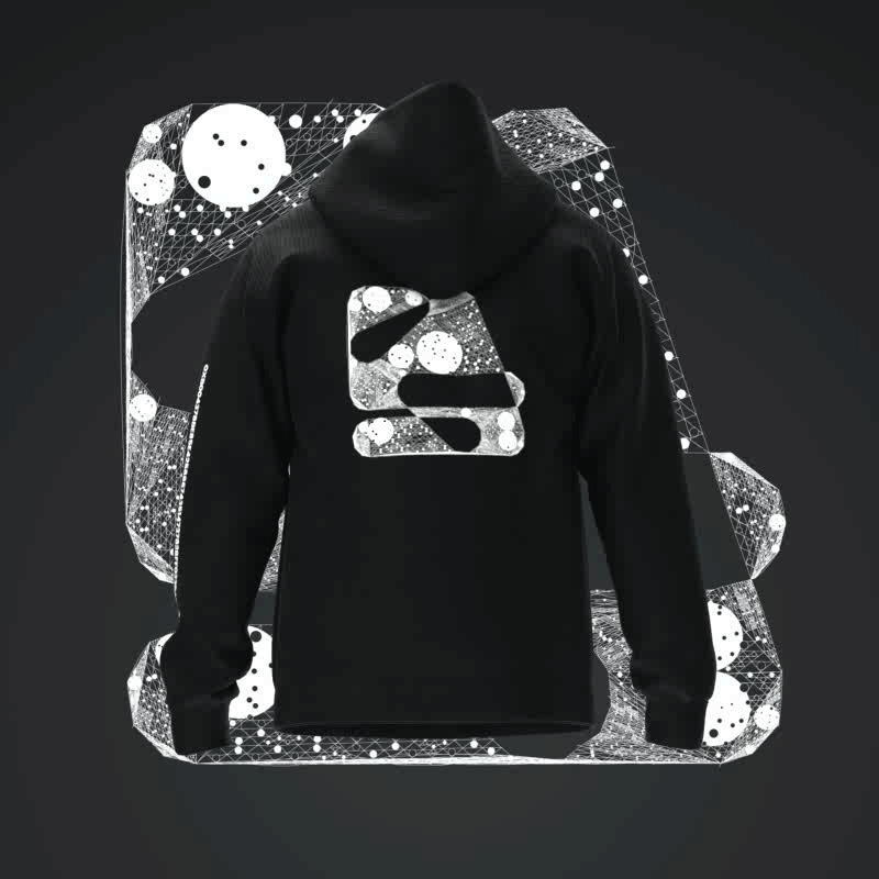 Turntable rotating 3D  render hoodie, Nawal Mrabet senior fashion designer Paris
