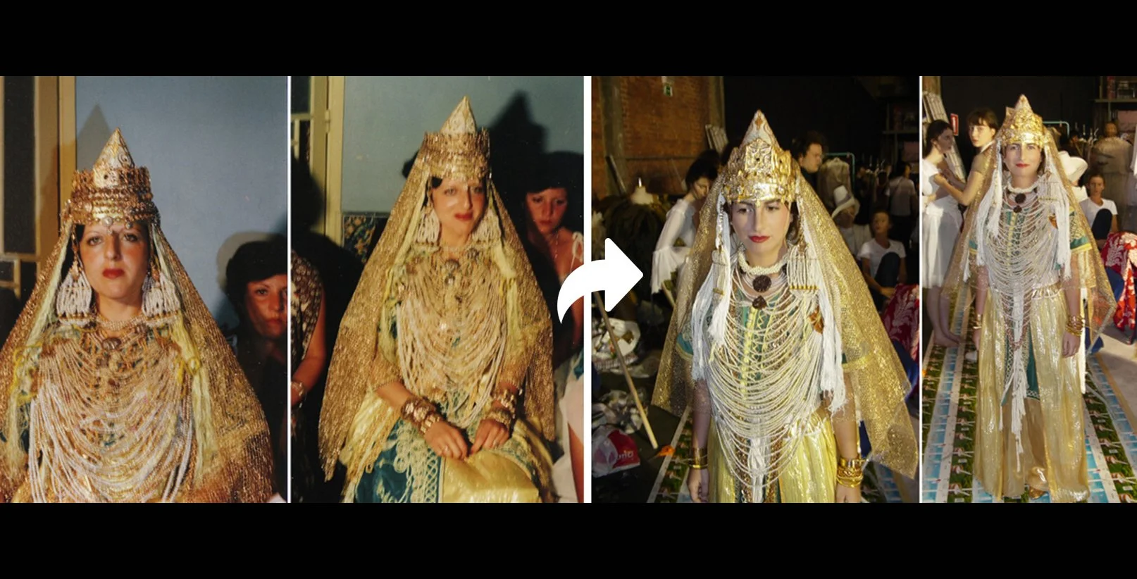Nawal Mrabet traditional costume designer Paris - Tlemcen bride costume recreation, création de costumes de scène ethniques