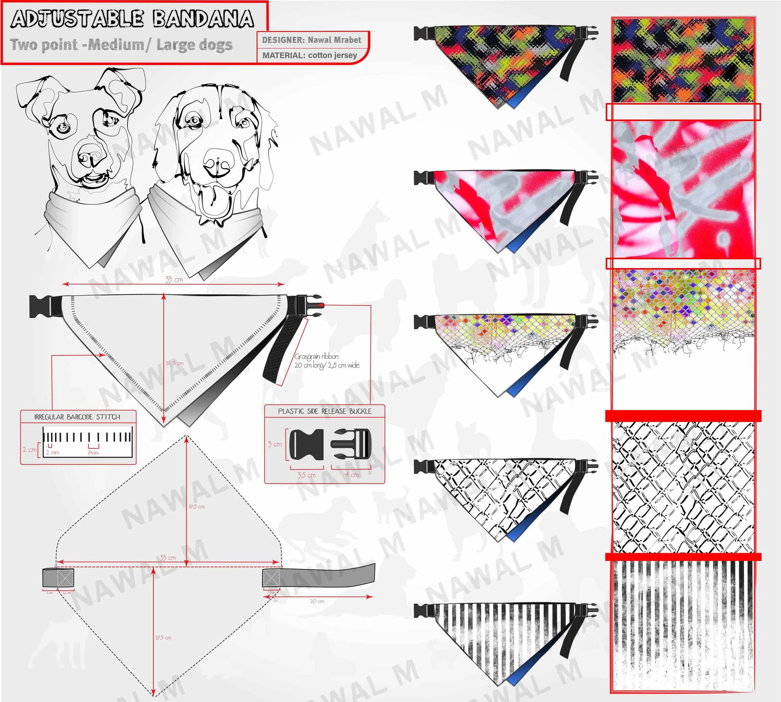 tech flats dog bandana