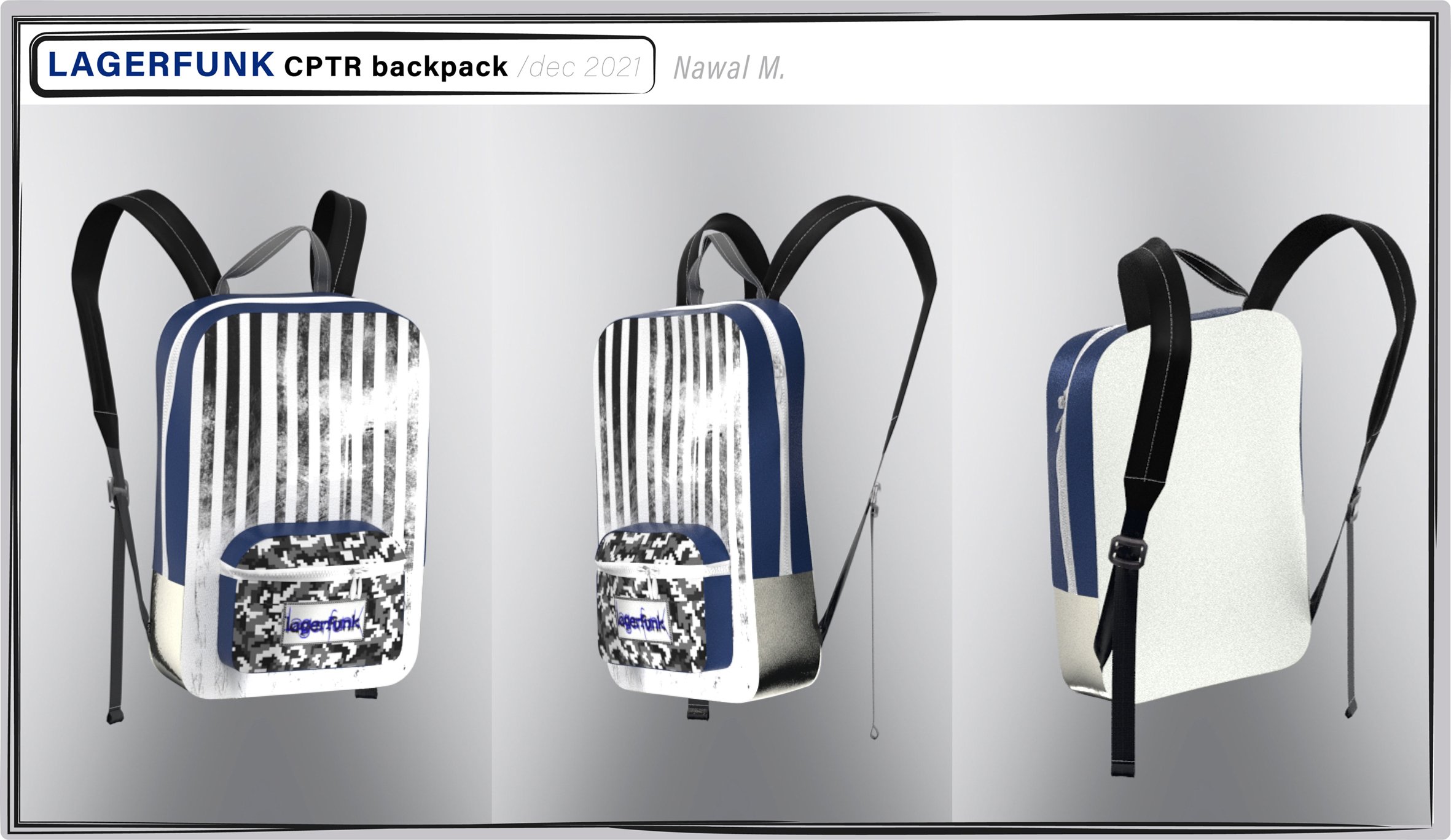 CLO3D, 3D fashion render back pack, sac à dos rendu 3D