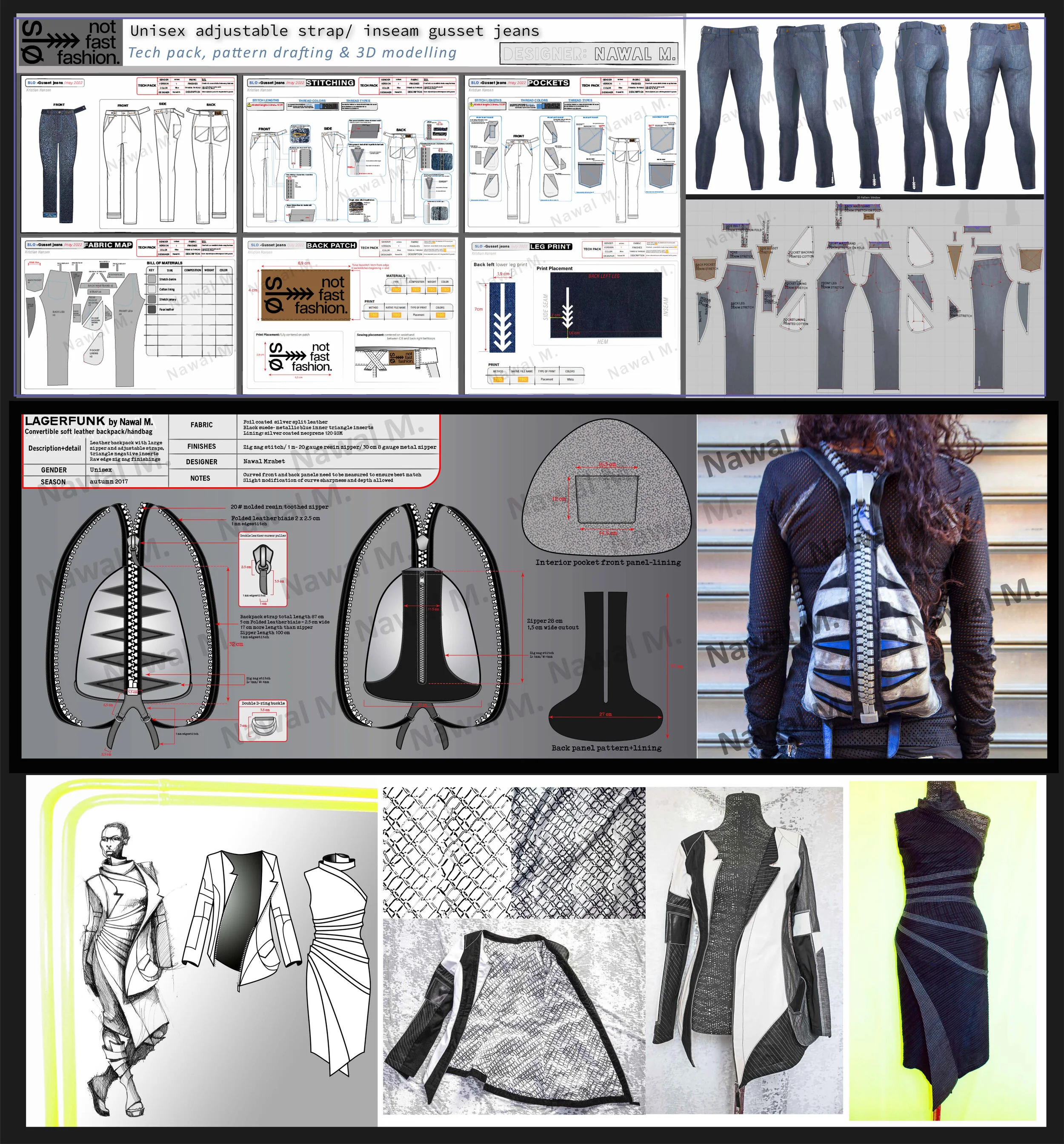 Nawal Mrabet paris styliste modéliste graphiste textile, technical fashion, textile, print designer.