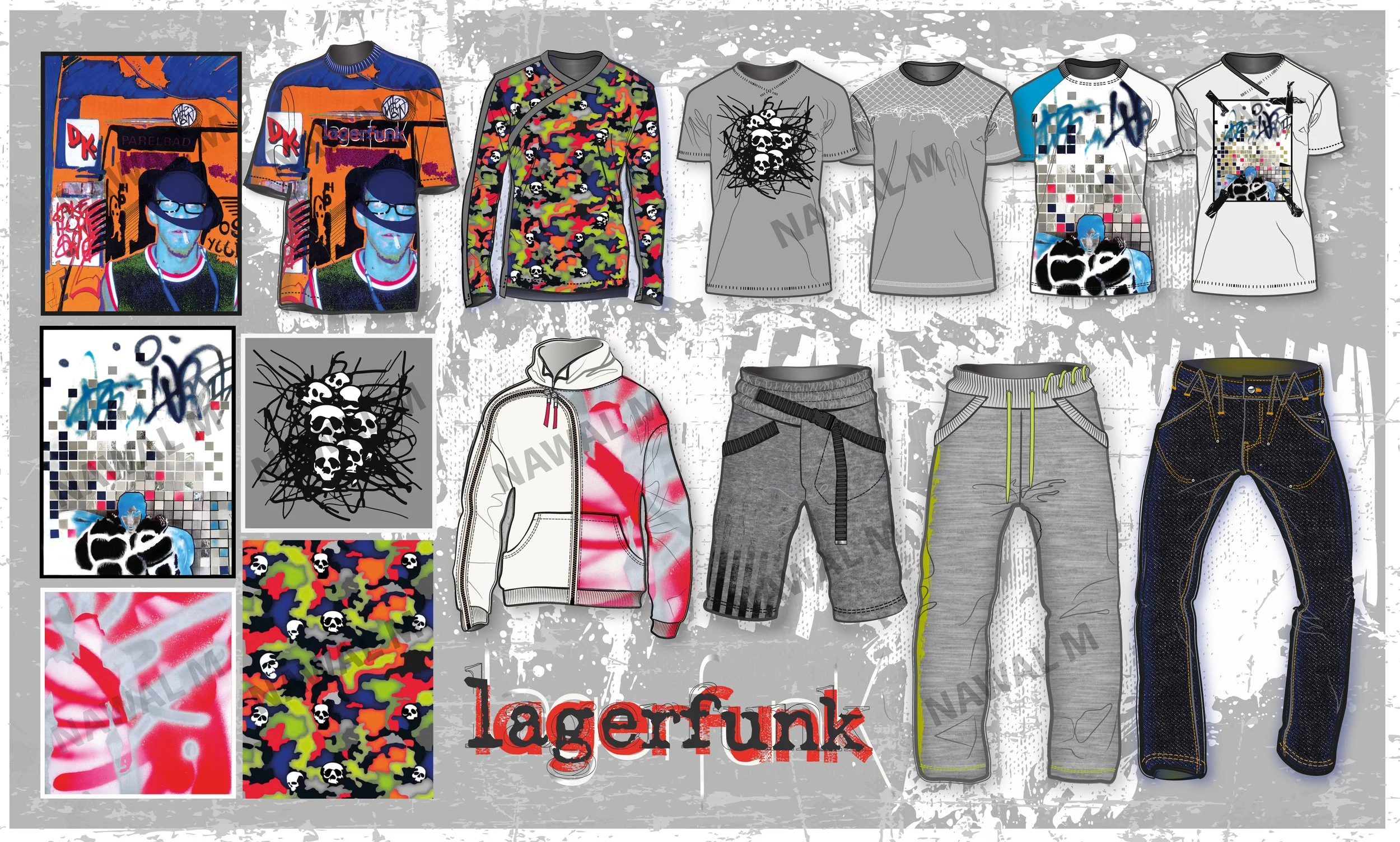 Nawal Mrabet Paris, custom all over textile print, repeat print tile for textile , creatrice de mode, styliste, vector tech flats, dessins techniques, line sheet,