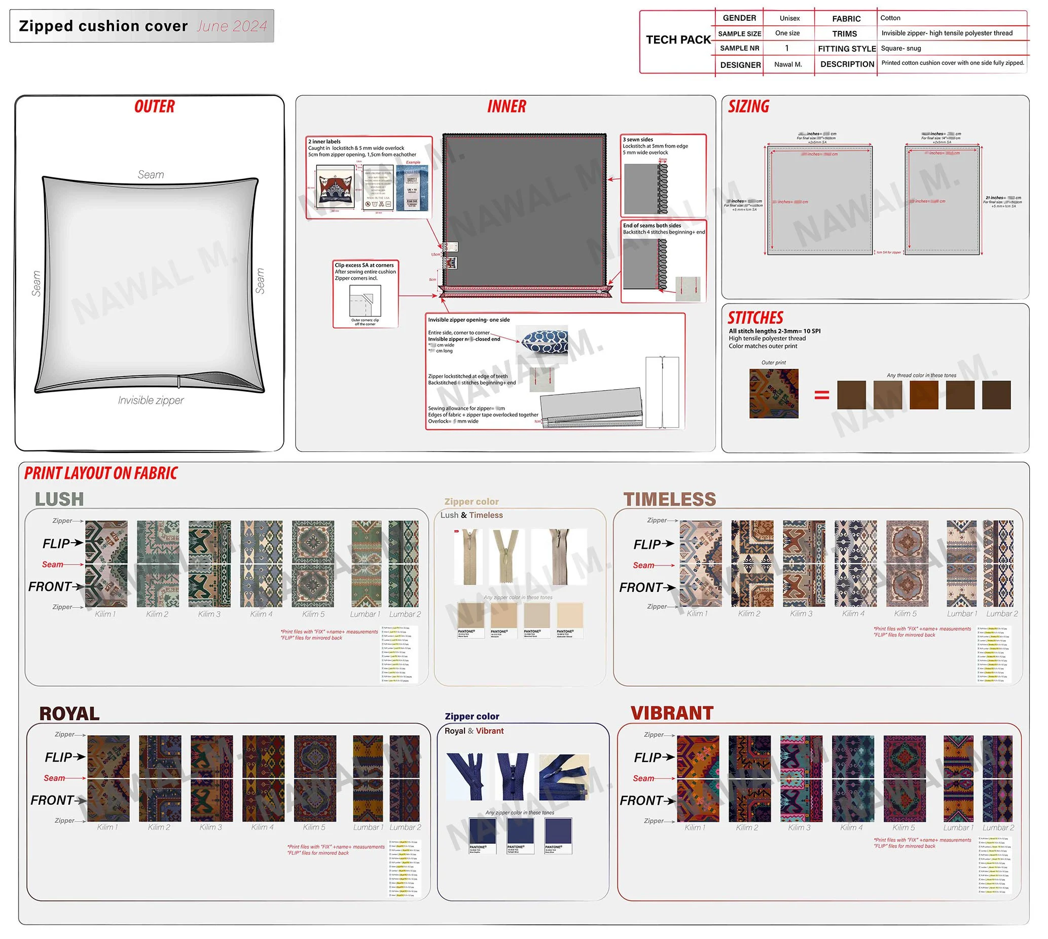 tech pack cushion cover