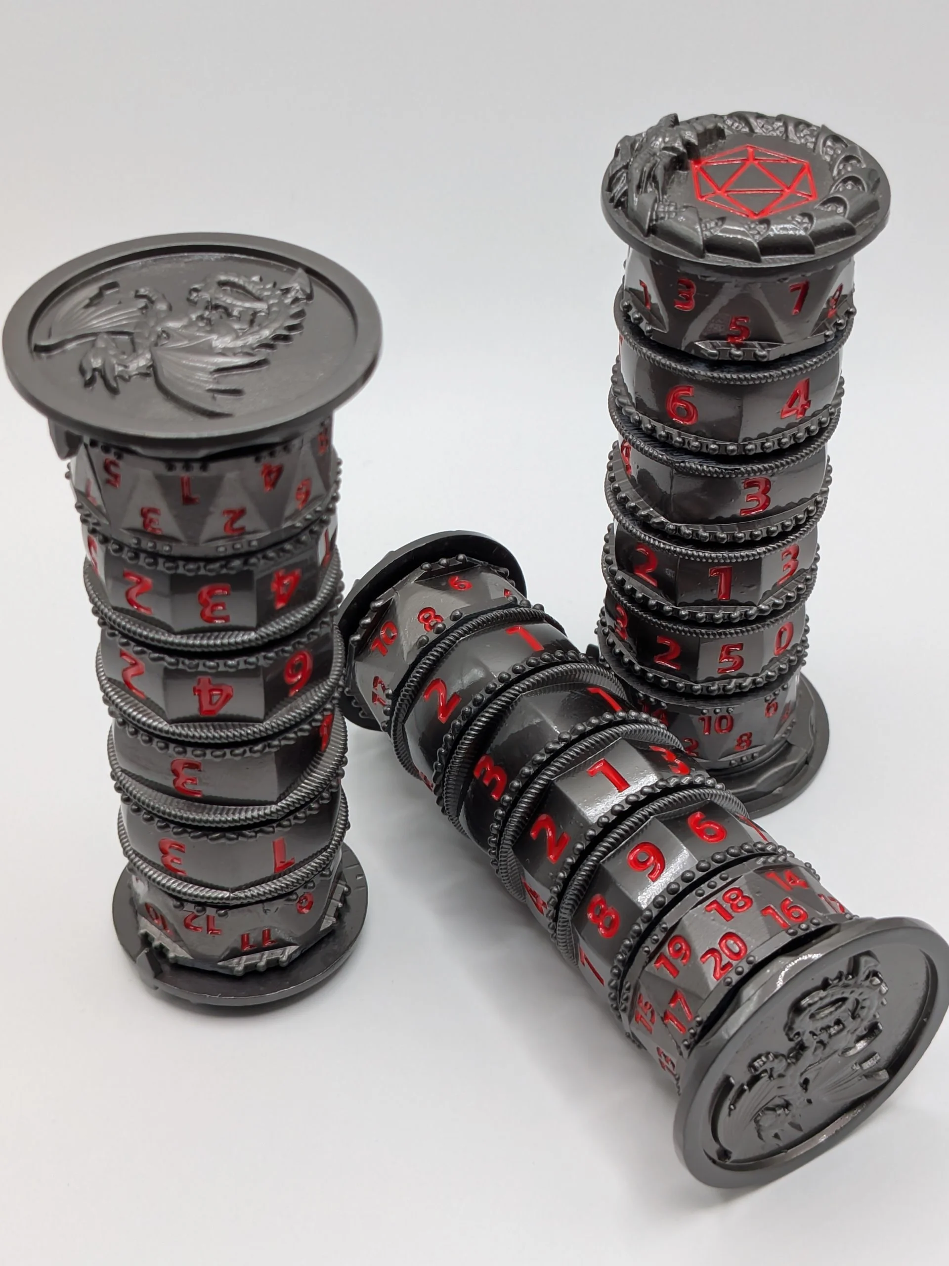 Red Dragon Metal Tower Dice Spinner