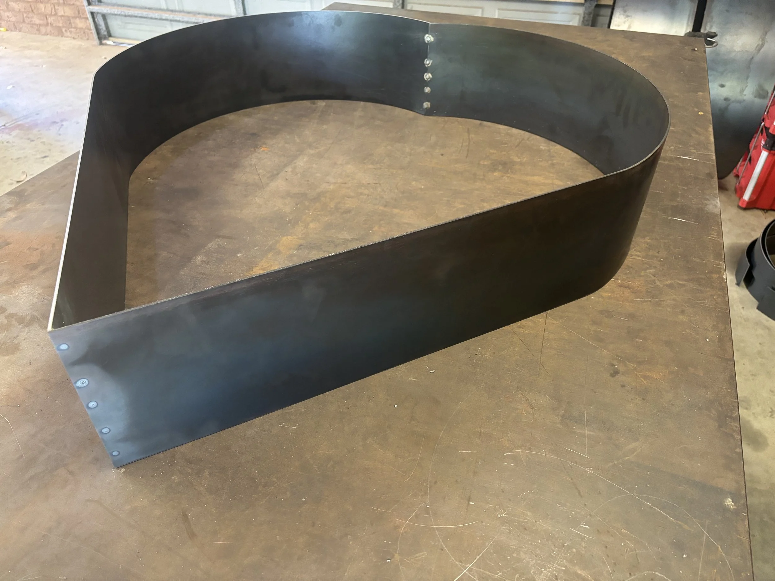 heart-shaped steel and corten edging