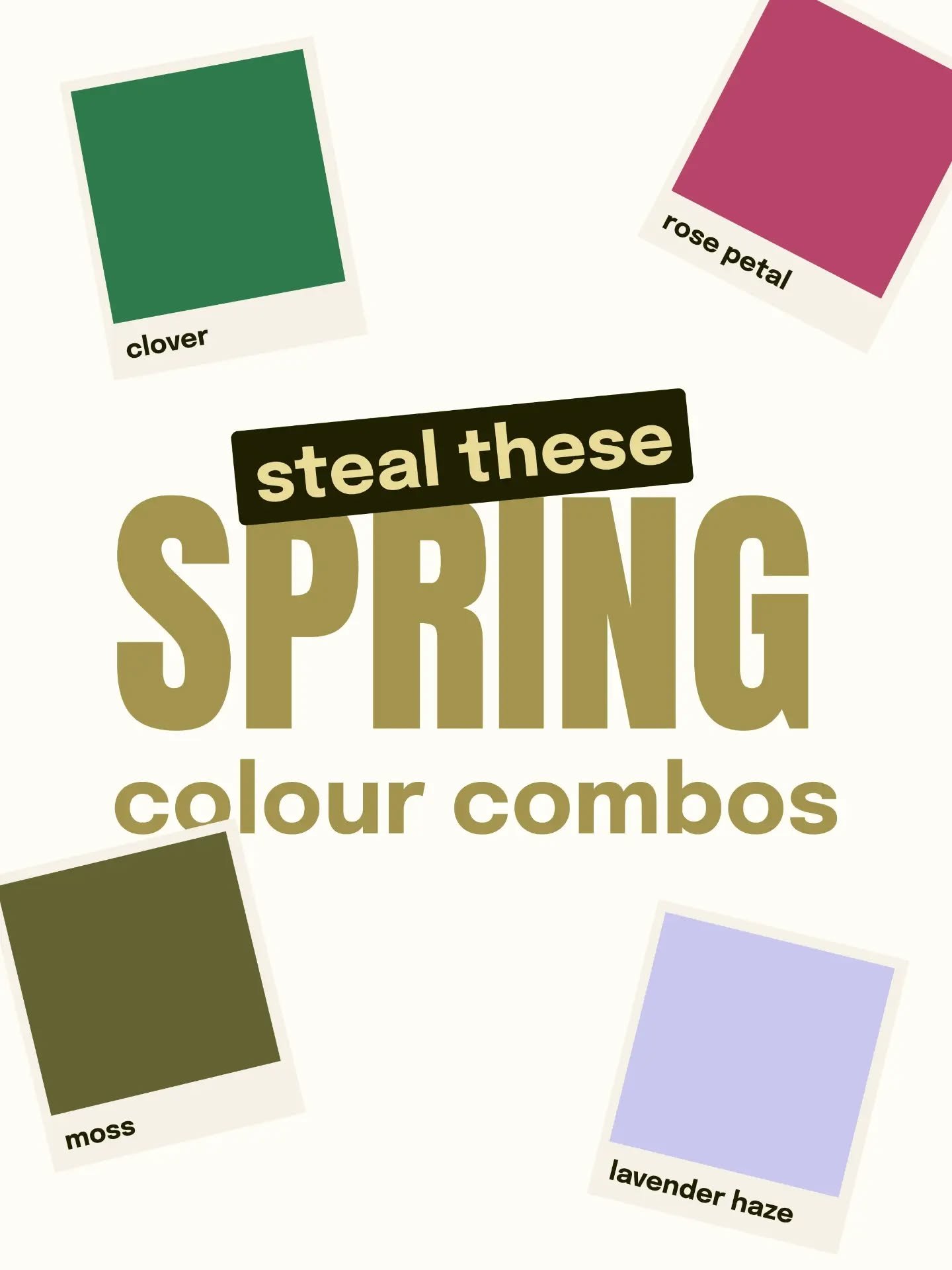Steal these spring colour combos! 🌻

Although it doesn't feel like it yet we're a couple weeks into spring so thought I'd share a few spring colour combos. 

Let me know your favourite! 🌸