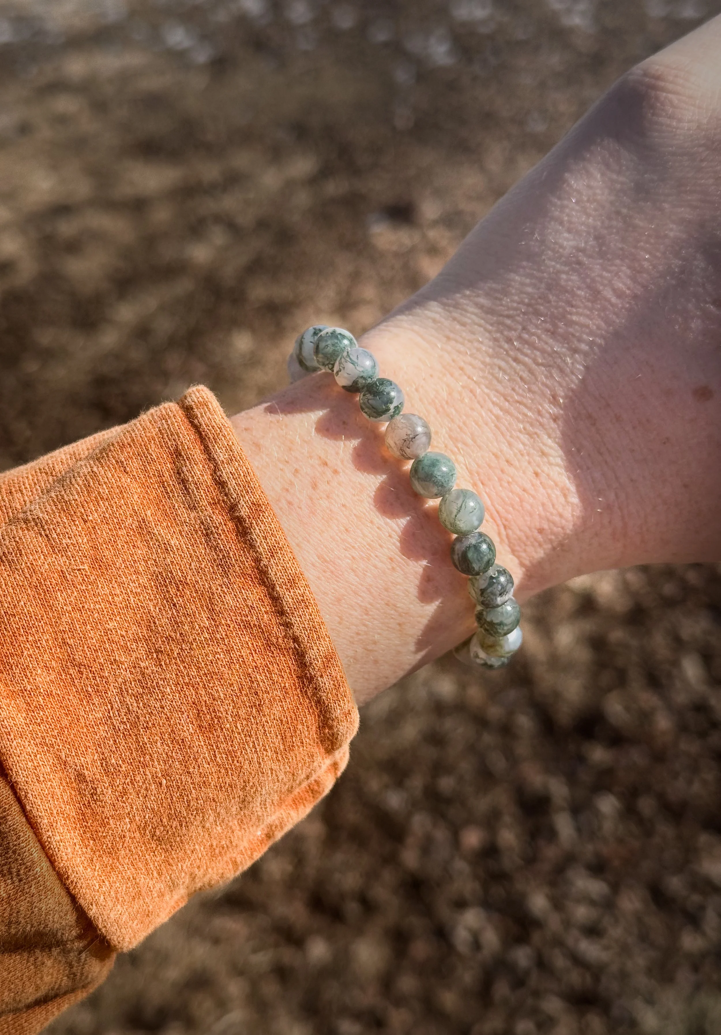 Moss Agate Crystal Bracelet