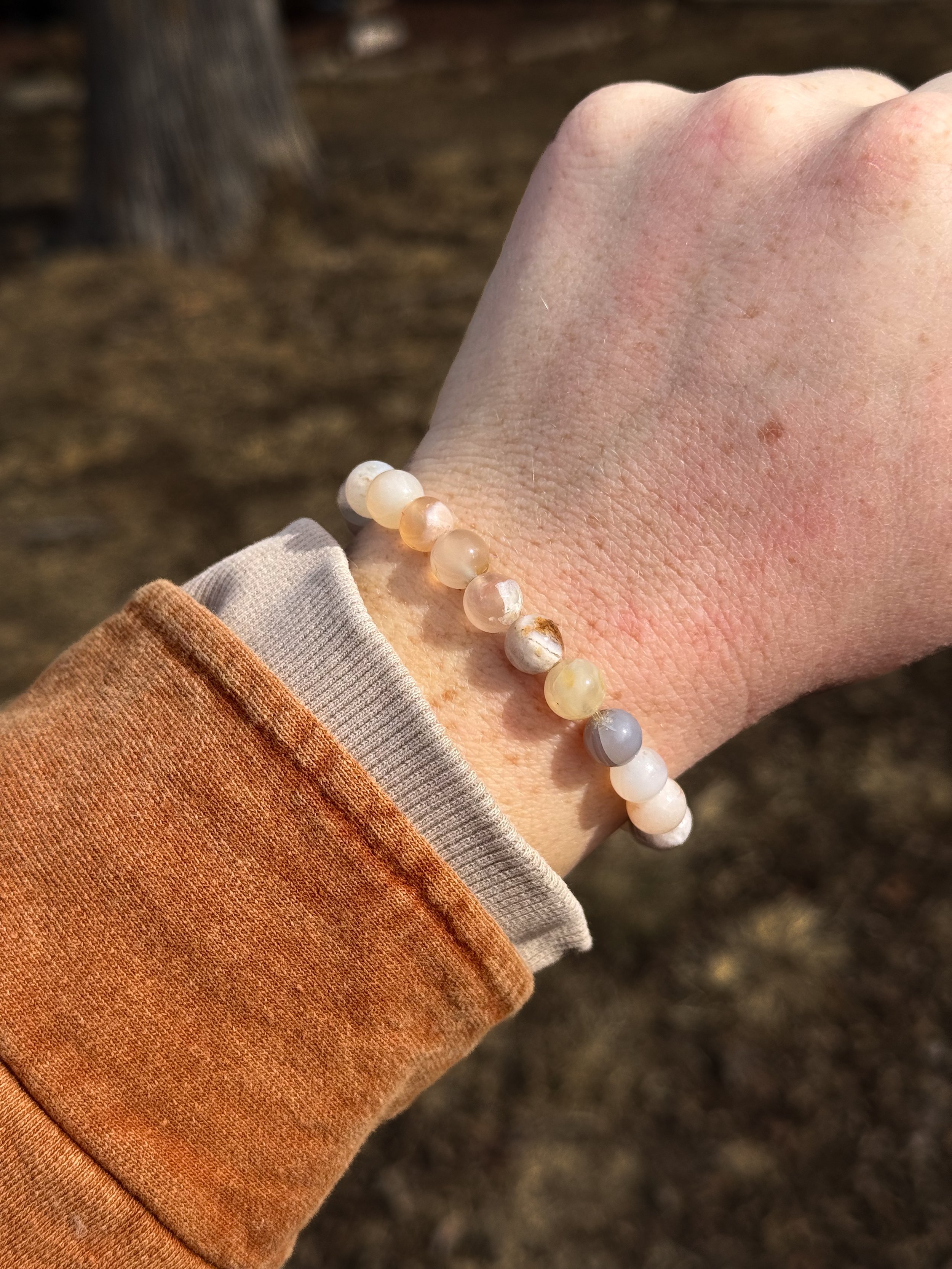 Flower Agate Crystal Bracelet