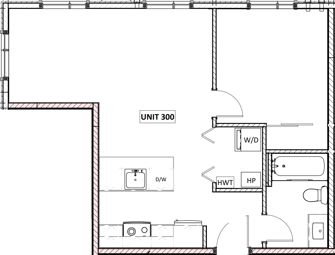 Unit 300 - 1 Bedroom - 545 Square Feet