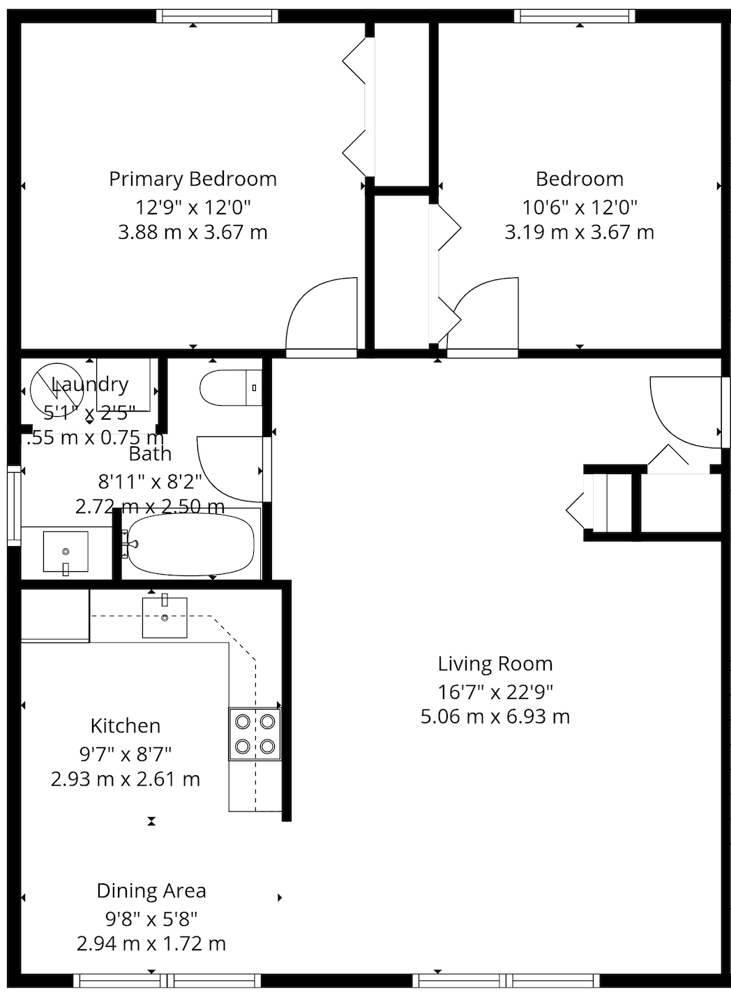 Unit 1 - 2 Bedrooms - $2,150