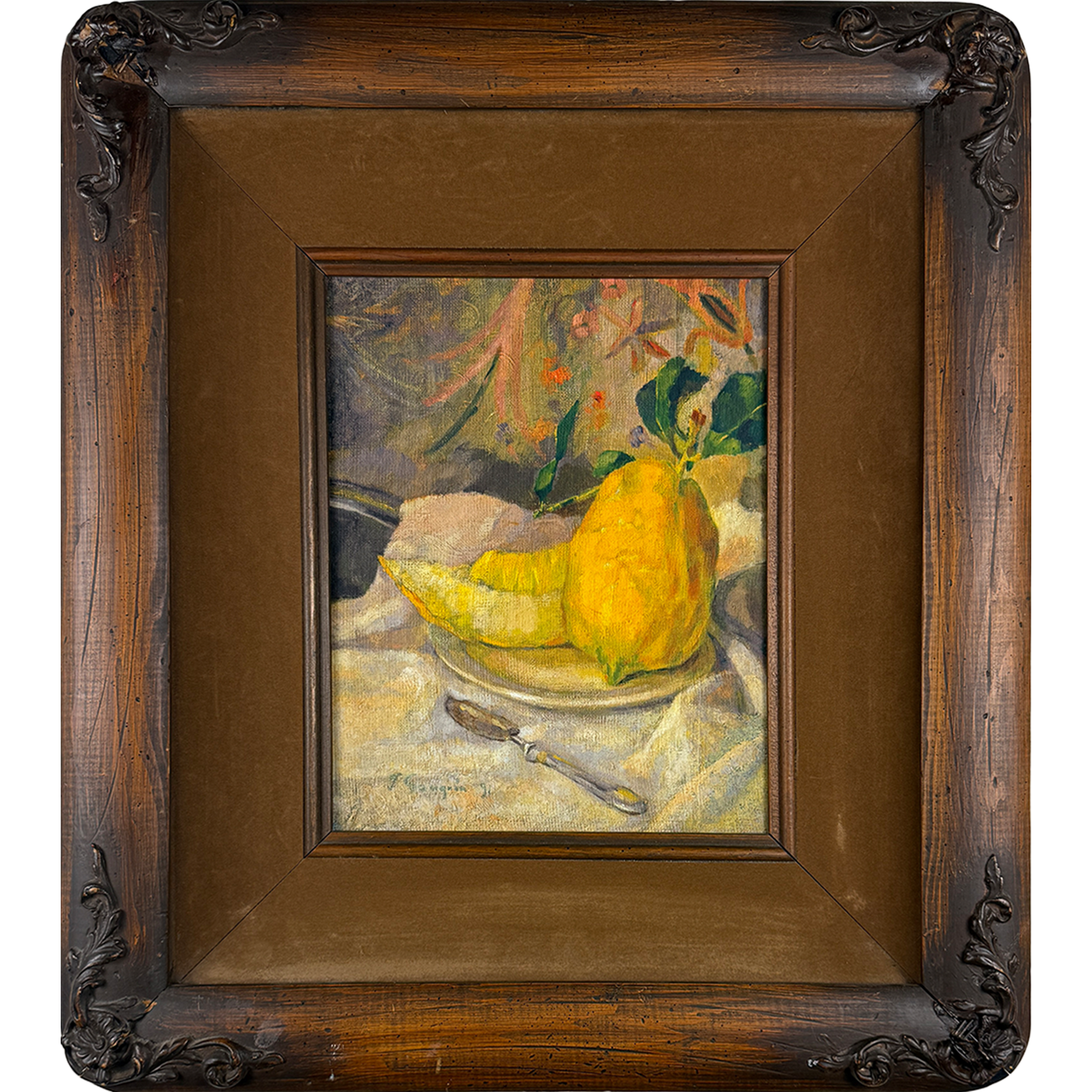 Antique Still Life Melons 16"w x 18"h