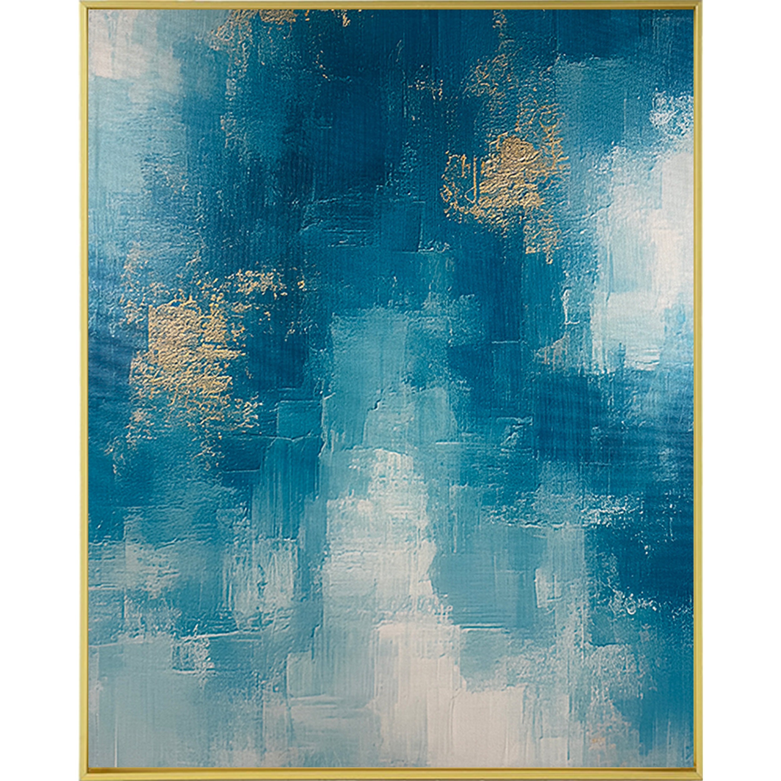 Modern Abstract Blue Triptych 1 of 3 24"w x 30"h