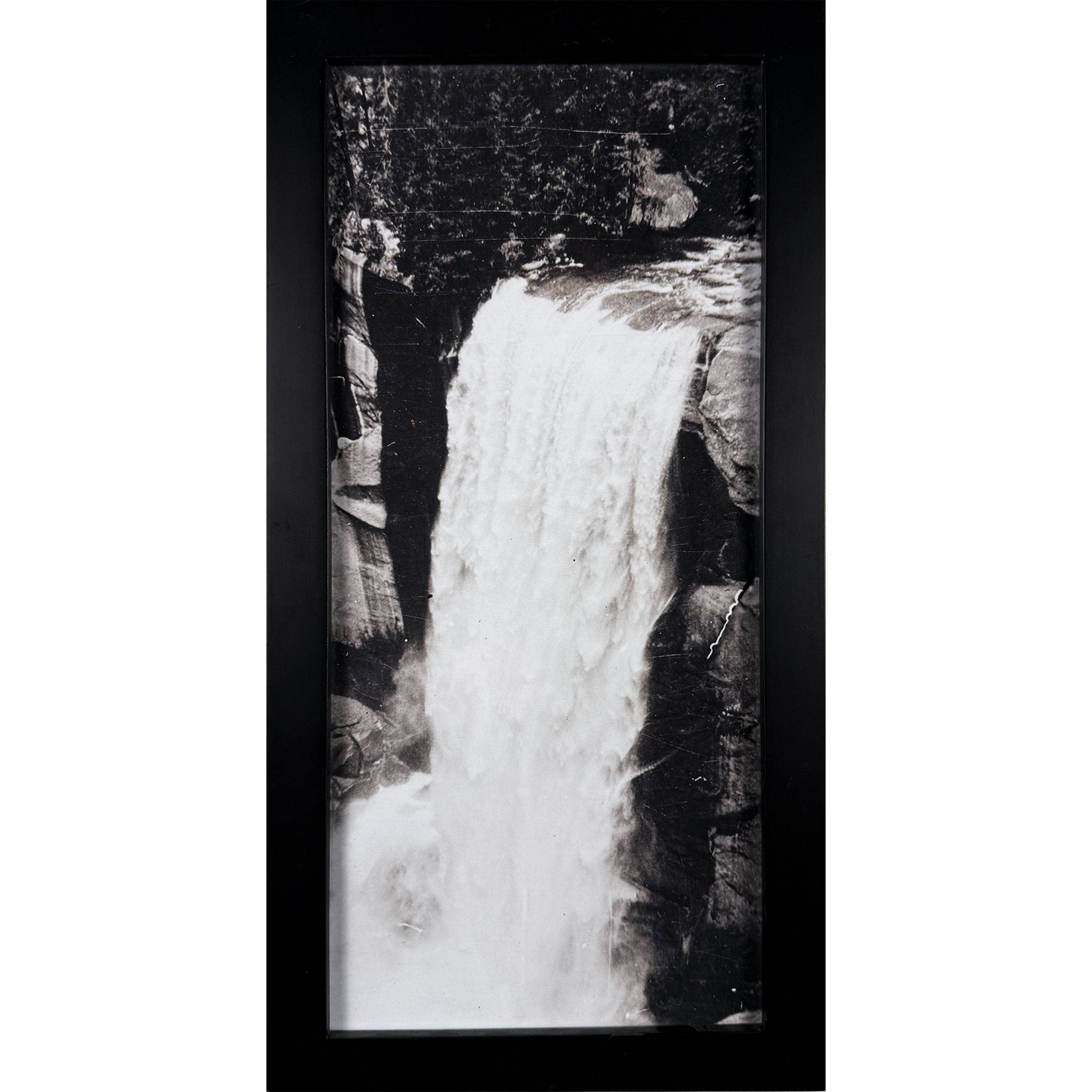 Black and White Waterfall Photo 10.5"x 20"h